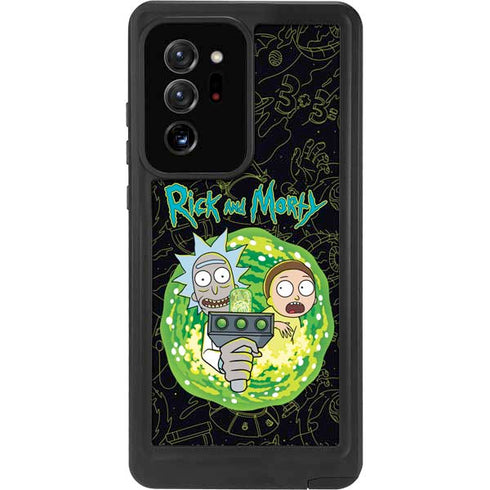 Adult Swim Rick and Morty Portal Travel Galaxy Note20 Ultra 5G Waterproof Case